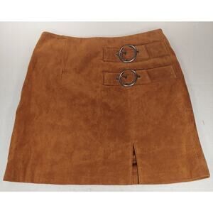 Blank NYC Starry Night Skirt Lined Double Buckle Suede Mini El Dorado 25 Retro